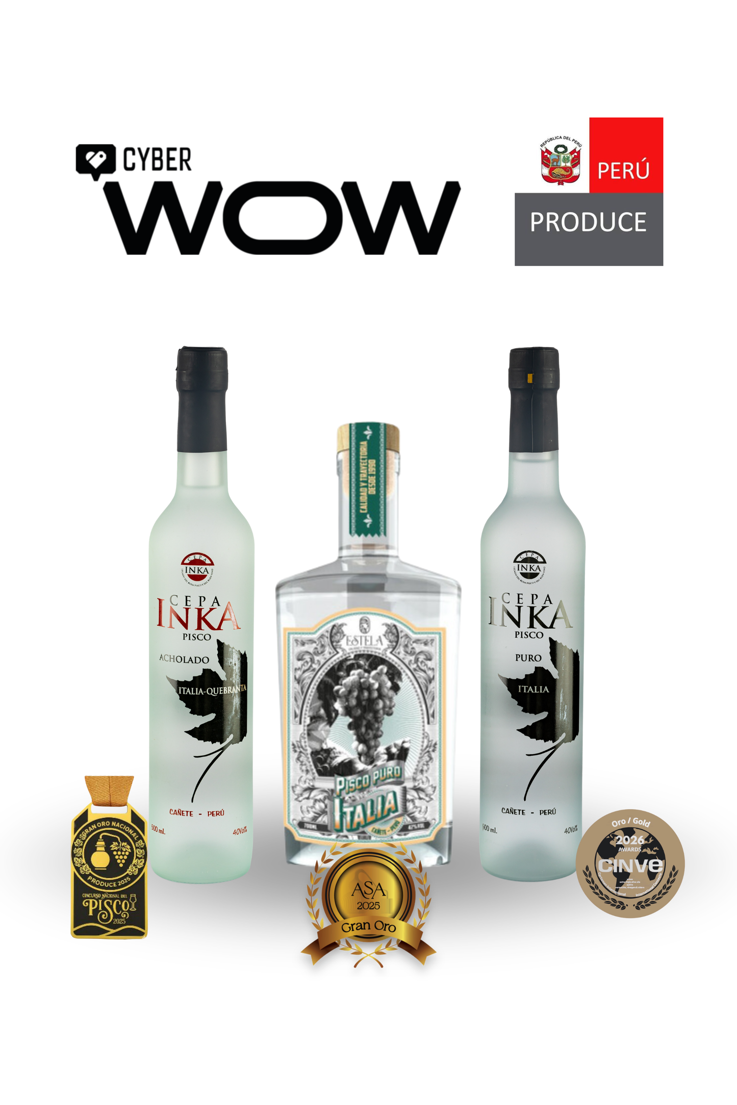 Pack Medallistas - Tres piscos